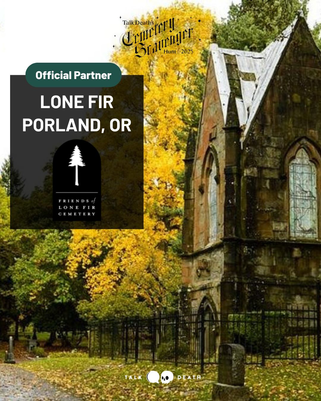 TalkDeath 2025 Halloween Cemetery Scavenger Hunt at Lone Fir